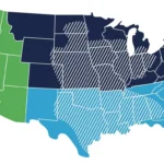 United States video of power outage regions.