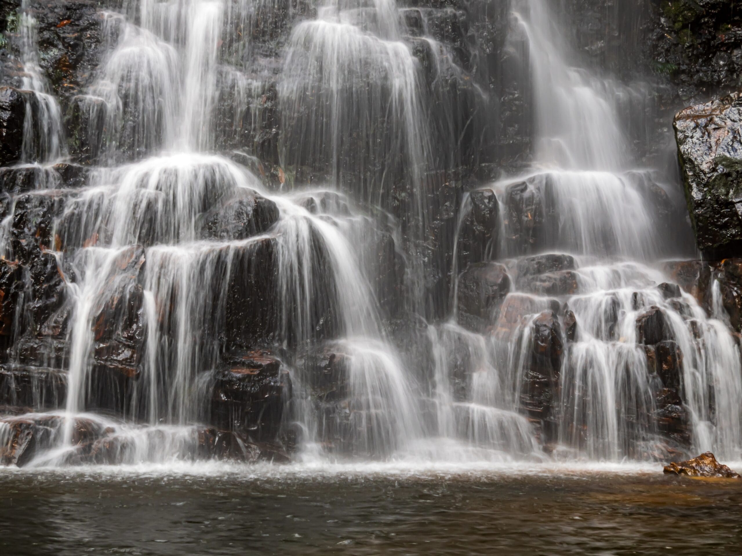 Waterfall racing down a mountain